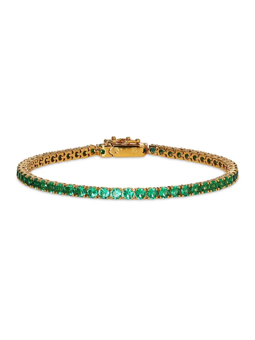 Nadri Gold-Tone Green Crystal Stone Tennis Bracelet